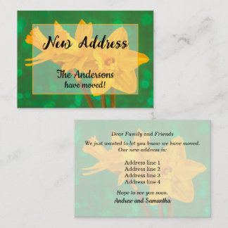 Carte De Correspondance Annonce de nouvelle adresse avec jonquilles