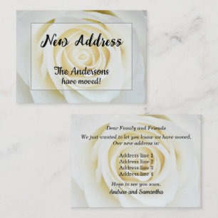 Carte De Correspondance Annonce de nouvelle adresse Rose Blanche