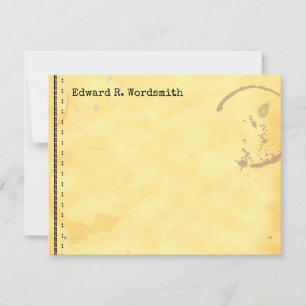 Carte De Correspondance Appel de Teastain Grunge Vintage