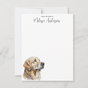 Carte De Correspondance Aquarelle Amoureux des chiens Personnalisée Golden