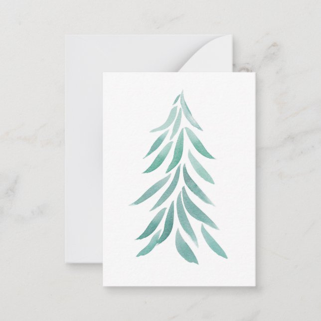 Carte De Correspondance Aquarelle Arbres Persistants Pinceaux 2  (Devant)