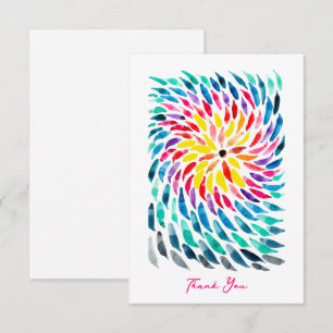 Carte De Correspondance Aquarelle arc-en-ciel spirale abstraite