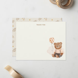 Carte De Correspondance Aquarelle Baby shower Ours en Teddy