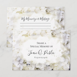 Carte De Correspondance Aquarelle blanche Hydrangea Partager une mémoire f
