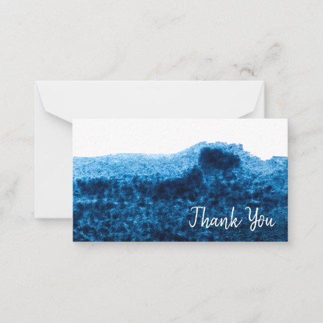 Carte De Correspondance Aquarelle bleu marine (Devant)
