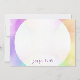 Carte De Correspondance Aquarelle calligraphie Monogramme Personnalisé