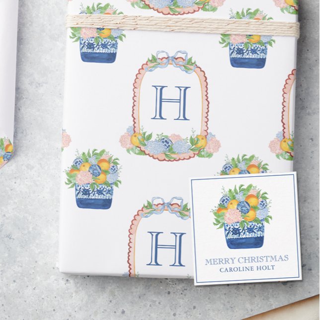 Carte De Correspondance Aquarelle Chinoiserie Mandarins Cadeau de Noël (Créateur téléchargé)