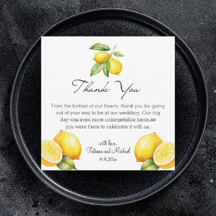 Carte De Correspondance aquarelle citrons limoncello mariage remerciements