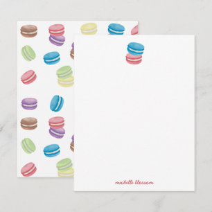 Carte De Correspondance Aquarelle colorée Macarons français