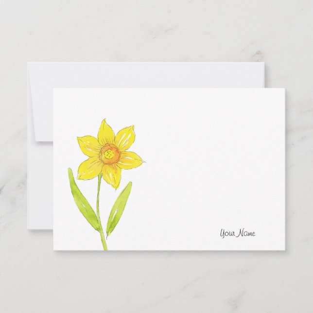 Carte De Correspondance Aquarelle Daffodique 2 (Devant)