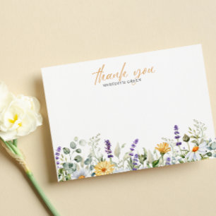 Carte De Correspondance Aquarelle Daisy Lavender MERCI VOUS de noter de