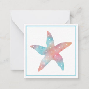 Carte De Correspondance Aquarelle de poisson d'eau Aqua Peach
