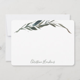 Carte De Correspondance Aquarelle de verdure personnalisée Eucalyptus Oliv