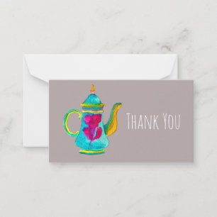 Carte De Correspondance Aquarelle de Whimsal théière turque