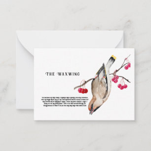 Carte De Correspondance Aquarelle Design Oiseau forestier cire