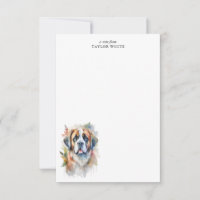 Aquarelle douce Saint Bernard Merci chien