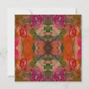 Carte De Correspondance Aquarelle Et Encre Abstraite Jolie Peinture Art