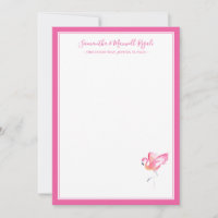 Aquarelle Flamant rose rose papeterie personnelle