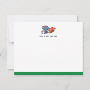 Carte De Correspondance Aquarelle Football et Vert casque