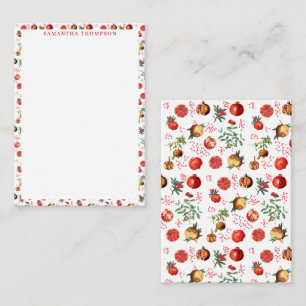 Carte De Correspondance Aquarelle grenade Motif de fruits méditerranéen