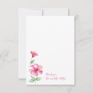 Carte De Correspondance Aquarelle Hibiscus Merci papeterie