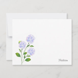 Carte De Correspondance Aquarelle Hydrangea tiges