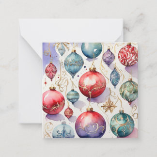 Carte De Correspondance Aquarelle Joyeux Noël Bauble