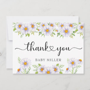 Carte De Correspondance Aquarelle marguerite   Merci floral