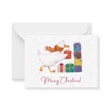 Aquarelle mignonne Noël d'oie illustrée