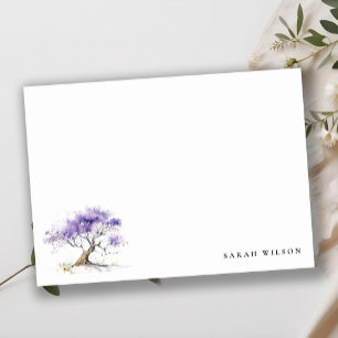 Carte De Correspondance Aquarelle minimale Lilac Jacaranda Mariage arbre