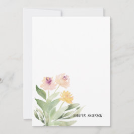 Carte De Correspondance Aquarelle Moderne Flore Verdure Personnalisée