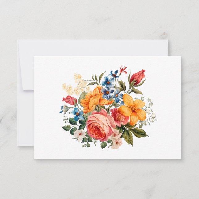 Carte De Correspondance Aquarelle moderne simple Plat Floral (Devant)