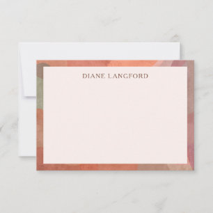 Carte De Correspondance Aquarelle neutre Bordure moderne
