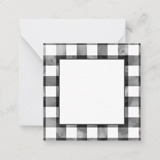 Carte De Correspondance Aquarelle noire et blanche plissée (Devant)