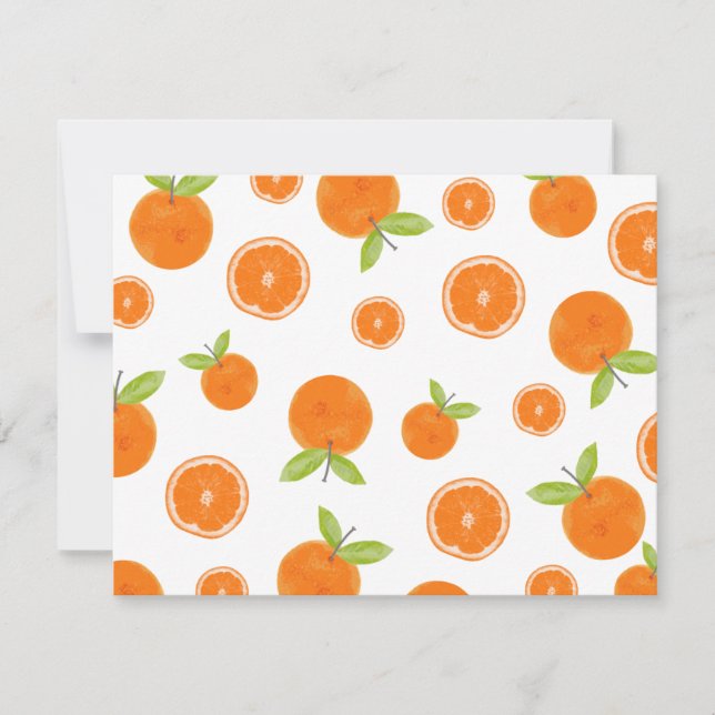 Carte De Correspondance Aquarelle Oranges agrumes (Devant)