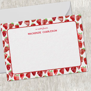 Carte De Correspondance Aquarelle personnalisée de fraise