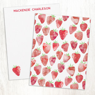 Carte De Correspondance Aquarelle personnalisée fraise