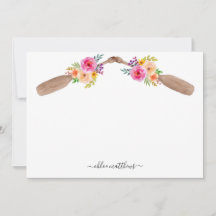Aquarelle personnalisée Pagaies florales Nautique