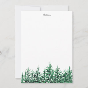 Carte De Correspondance Aquarelle Pine Arbres