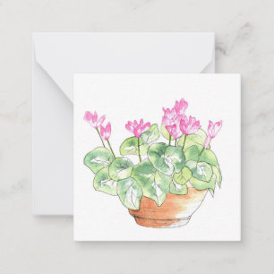 Carte De Correspondance Aquarelle pointillée Cyclamen