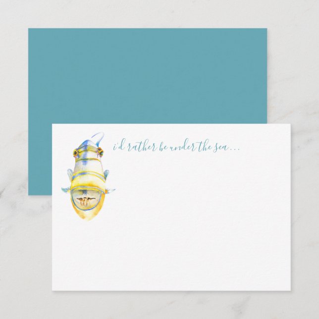 Carte De Correspondance Aquarelle Poisson Tropical Papier à lettres (Devant / Derrière)