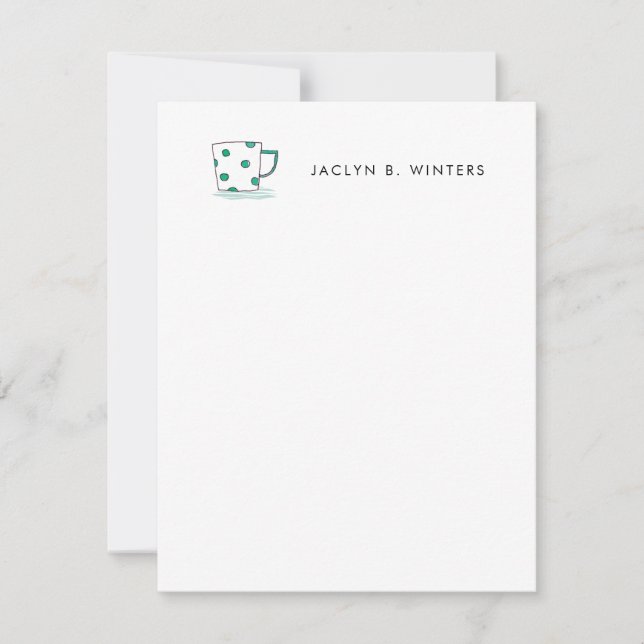 Carte De Correspondance Aquarelle Polka Dot Coffee Cup (Devant)