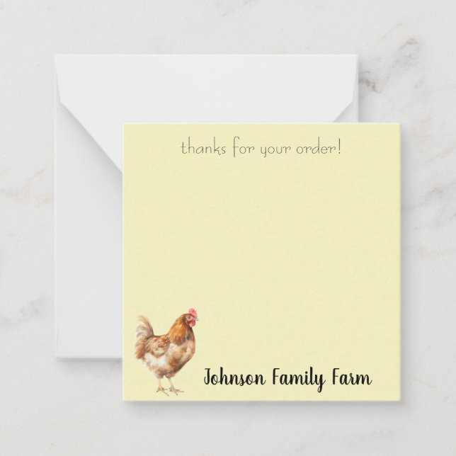 Carte De Correspondance Aquarelle poulet personnalisé (Devant)