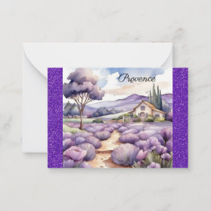 Carte De Correspondance Aquarelle Provence France Français Lavande