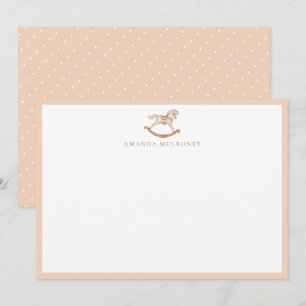 Carte De Correspondance Aquarelle Rocse Baby shower  Merci