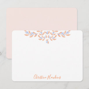 Carte De Correspondance Aquarelle rose pâle et pâle Personnalisée