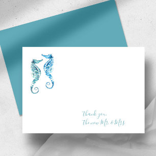 Carte De Correspondance Aquarelle Seahorse Merci papeterie