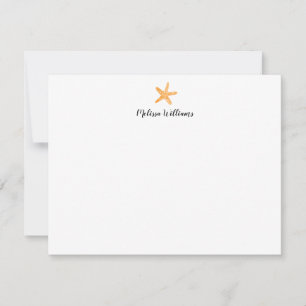Carte De Correspondance Aquarelle Starfish Orange Papier à lettres personn