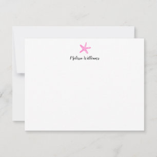 Carte De Correspondance Aquarelle Starfish Rose Stationery personnalisée