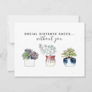 Carte De Correspondance Aquarelle Succulente Cactus Distance sociale